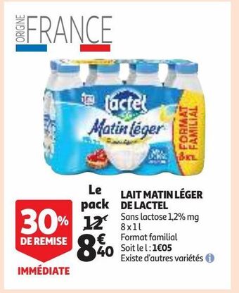 Auchan Supermarché Lait matin léger de lactel offre