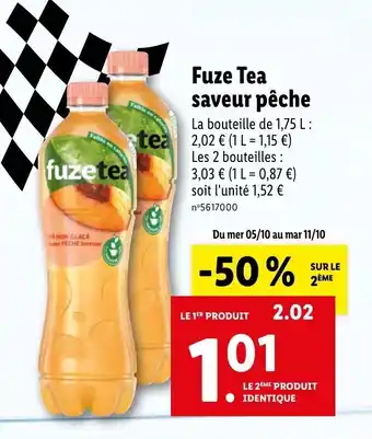 Lidl FUZE TEA saveur pêche offre