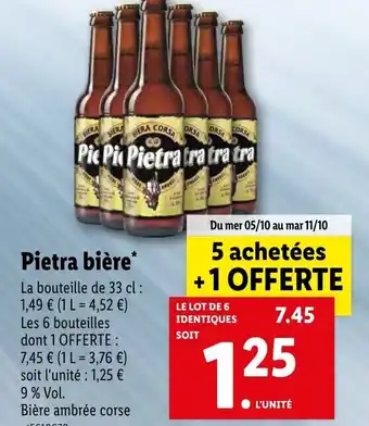 Lidl PIETRA bière offre