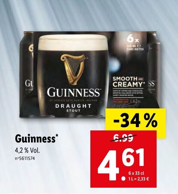 Promo Guinness chez Lidl