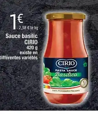 Cora x Carrefour Sauce basilic cirio offre