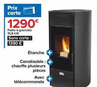 Castorama Poêle à granulés 10,8kw offre