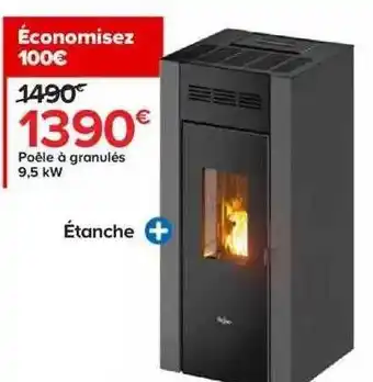 Castorama Poêle à granulés 9,5kw offre