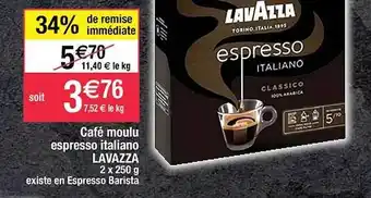 Cora x Carrefour Café moulu espresso italiano lavazza offre