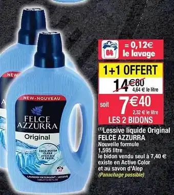 Cora x Carrefour Lessive liquide original felce azzurra offre