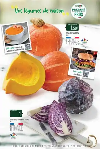 Match Demi chou rouge ou blanc, demi-potimarron offre