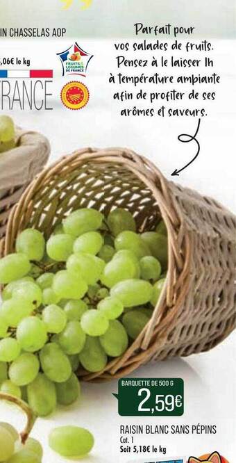 Raisin blanc sans pépins