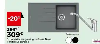 BUT Lot évier en granit gris bossa nova + mitigeur chromé luisina offre