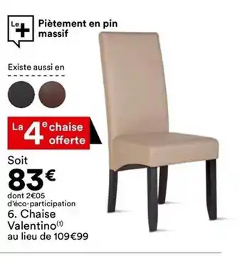 BUT Chaise valentino offre