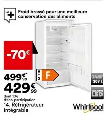 BUT Réfrigérateur intégrable whirlpool offre