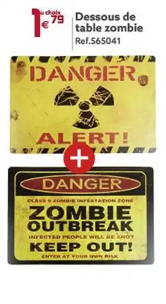 Gifi Dessous de table zombie offre
