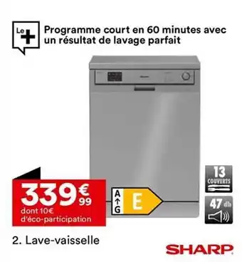 BUT Lave-vaisselle sharp offre