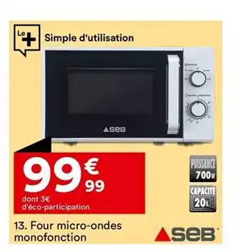 BUT Four micro-ondes monofonction seb offre