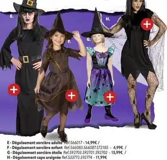 Déguisement sorciÚr adulte, déguisement sorciÚre enfant, déguisement sorciÚre étoile, déguisement cape araignée