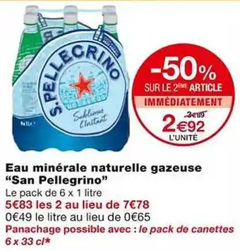 Monoprix Eau minérale naturelle gazeuse offre