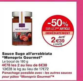 Monoprix Sauce sugo all'arrabbiata offre