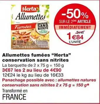 Monoprix Allumettes fumées offre