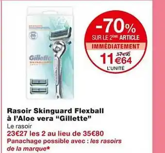 Monoprix Rasoir skinguard flexball à l'aloe vera offre