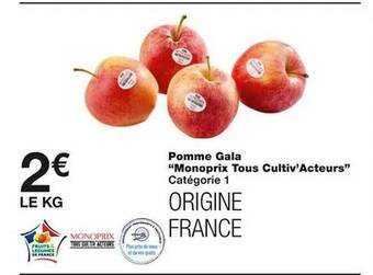 Monoprix Pomme gala offre