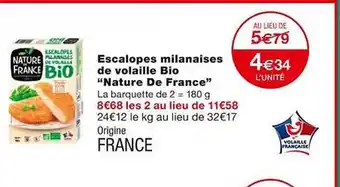 Monoprix Escalopes milanaises de volaille bio offre
