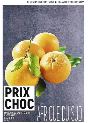 Spar Mandarine variété orri catégorie 1 calibre 1 offre