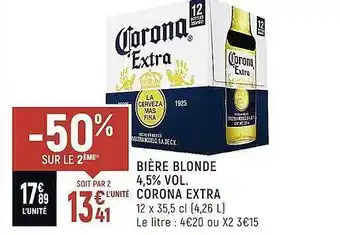 Spar Bière blonde 4,5% vol. corona extra offre