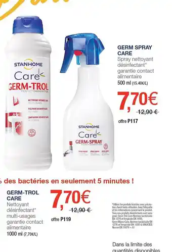 Stanhome Germ-trol care, germ spray care stanhome offre