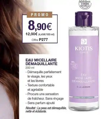 Stanhome Eau micellaire démaquillante kiotis offre