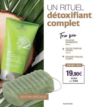 Stanhome Douche gommante + gelée fraîche corps + éponge konjac corps kiotis offre