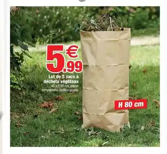 Bazarland Lot de 5 sacs à déchets végétaux offre