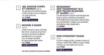 Stanhome Gel douche corps et cheveux, mousse à raser, déodorant anti transpirant 48h anti traces blanches et jaunes, soin hydratant vi offre