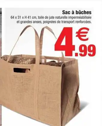 Bazarland Sac à bûches offre
