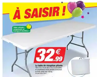 Bazarland La table de réception pliante offre