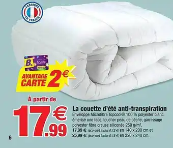 Bazarland La couette d'été anti-transpiration offre