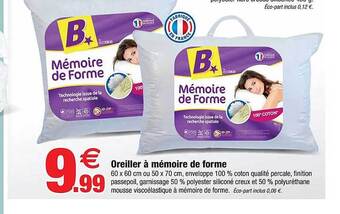 Bazarland Oreiller à mémoire de forme offre