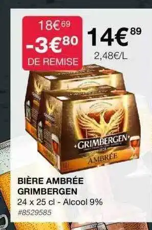 Costco Bière ambrée grimbergen offre