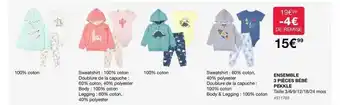 Costco Ensemble 3 pièces bébé pekkle offre