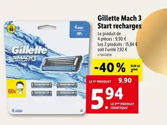 Lidl GILLETTE mach 3 start recharges offre
