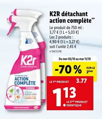 Lidl K2R détachant action complète offre