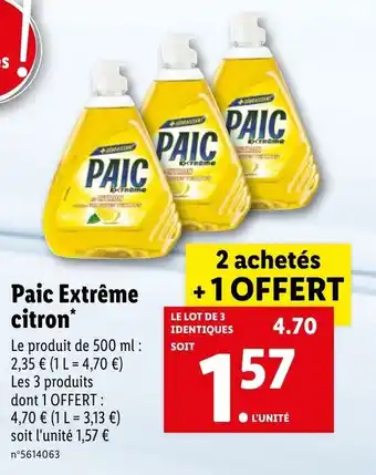 Lidl PAIC extrême citron offre
