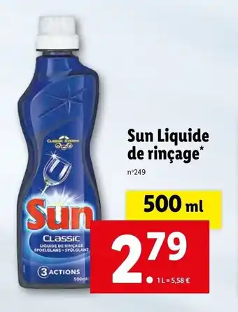 Lidl SUN liquide de rinçage offre
