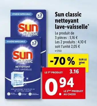 Lidl SUN classic nettoyant lave-vaisselle offre