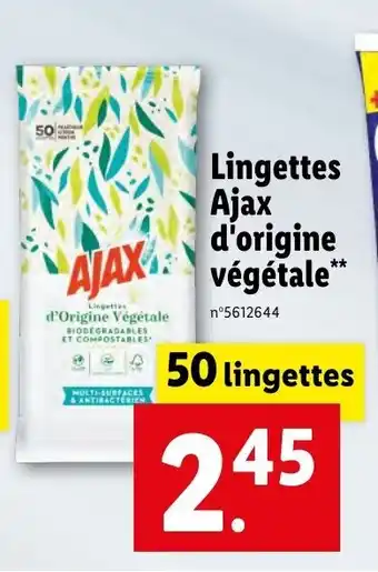 Lidl Lingettes AJAX d'origine végétale offre