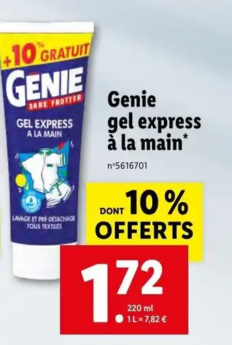 GENIE gel express à la main