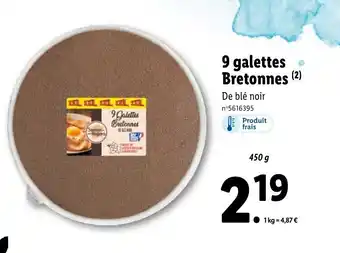 Lidl 9 galettes bretonnes offre