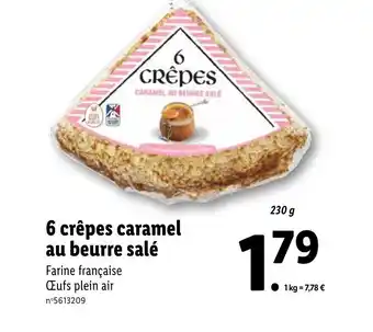 Lidl 6 crêpes caramel au beurre salé offre