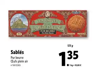 Lidl Sablés offre