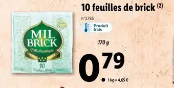 Lidl 10 feuilles de brick offre