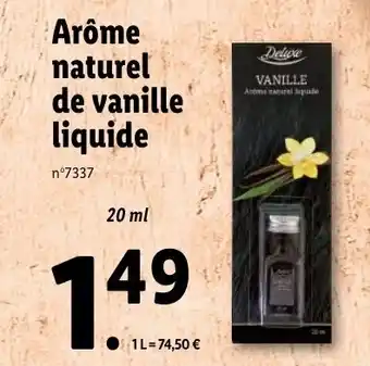 Lidl Arôme naturel de vanille liquide offre