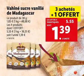 Lidl Vahiné sucre vanillé de madagascar offre